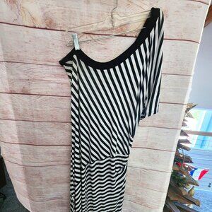 Ana One Should Maxi Dress - Black & White stripe